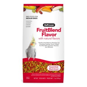ZuPreem Fruitblend Flavor With Natural Flavors Avian Diets Medium Adult Bird Pellet Food - 200 Gm